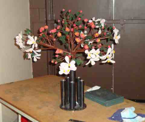 Apple Blossum Centerpeice in holder